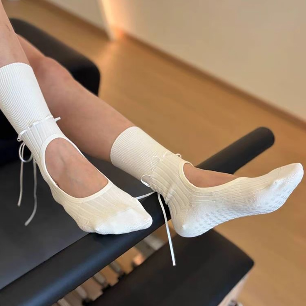 Pilates Yoga Gifts - Women Ribbons Socks Professional Anti Slip