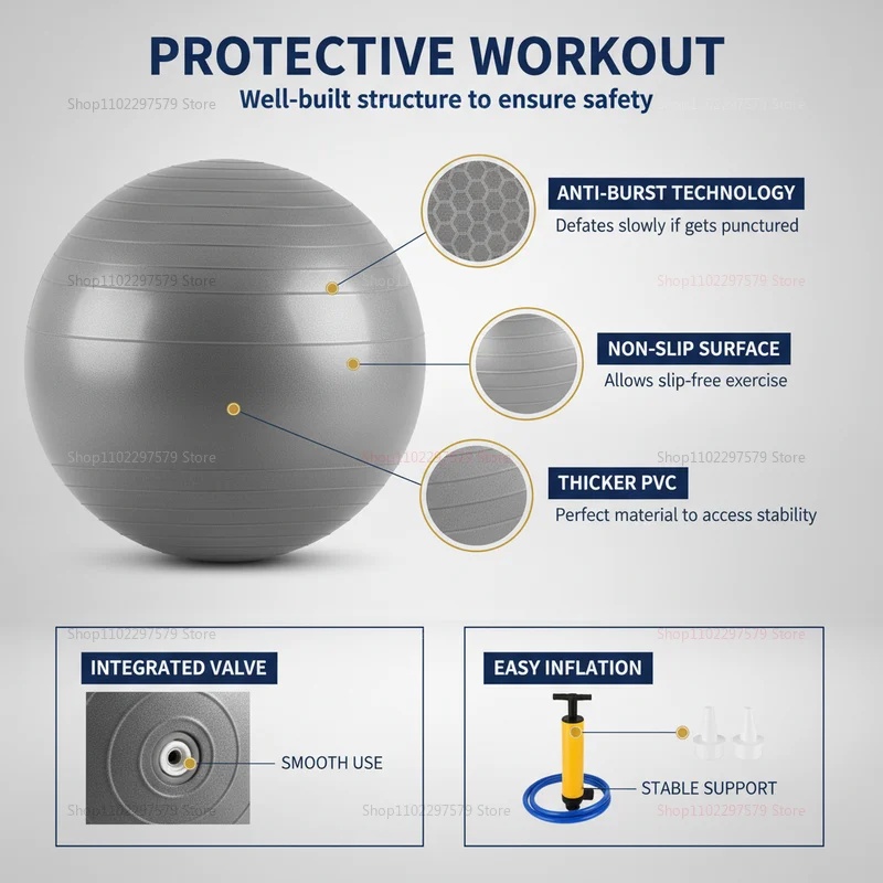 Anti-Burst Yoga Ball with Pump - огляд і ціна Pilates Ball Mini
