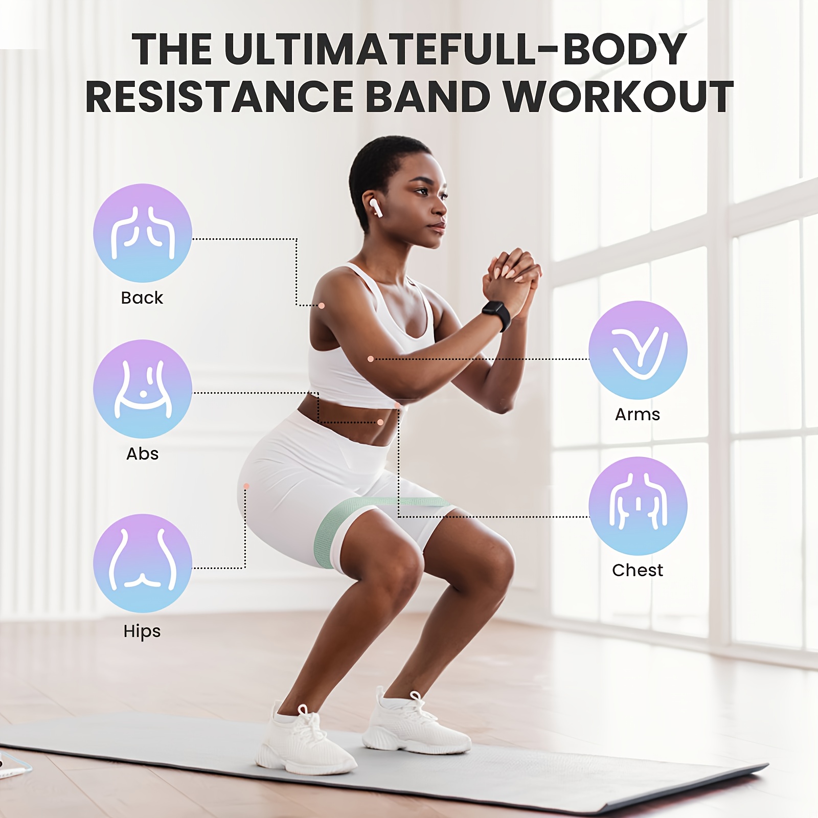 Fitness Resistance Bands with  - огляд і ціна Pilates Yoga Core