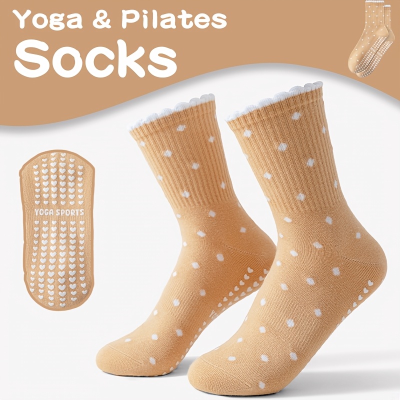 Women's brown yoga socks, whit - огляд і ціна Pilates Yoga Gifts